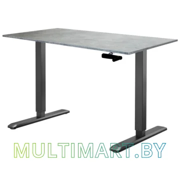 Стол для работы стоя ErgoSmart Manual Desk Special 1380х800х18 мм (бетон Чикаго светло-серый/черный)